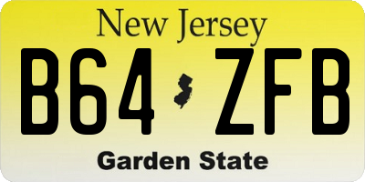 NJ license plate B64ZFB