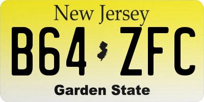 NJ license plate B64ZFC