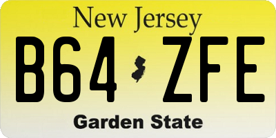 NJ license plate B64ZFE