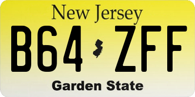 NJ license plate B64ZFF