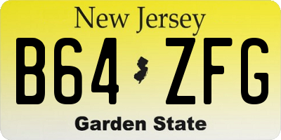 NJ license plate B64ZFG