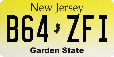 NJ license plate B64ZFI