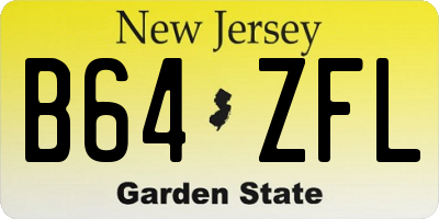 NJ license plate B64ZFL