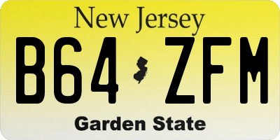 NJ license plate B64ZFM