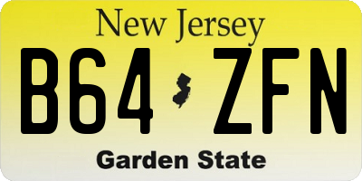 NJ license plate B64ZFN