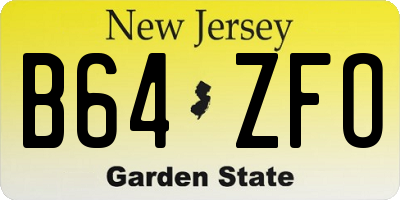 NJ license plate B64ZFO