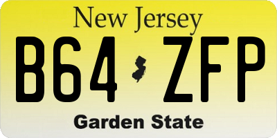 NJ license plate B64ZFP