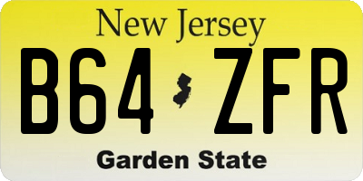 NJ license plate B64ZFR