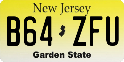 NJ license plate B64ZFU