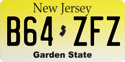 NJ license plate B64ZFZ