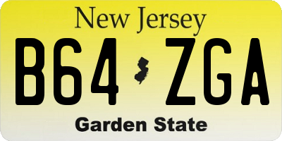 NJ license plate B64ZGA