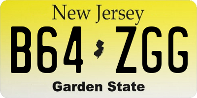 NJ license plate B64ZGG