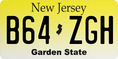 NJ license plate B64ZGH