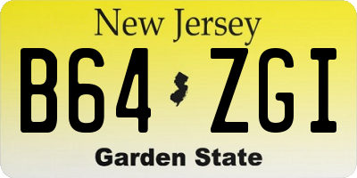 NJ license plate B64ZGI