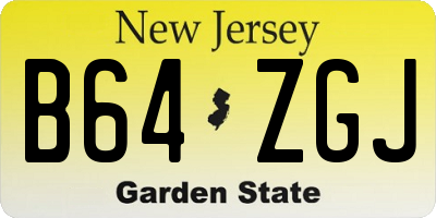NJ license plate B64ZGJ