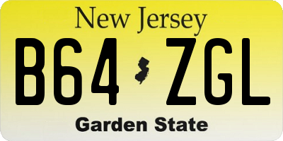 NJ license plate B64ZGL