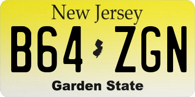 NJ license plate B64ZGN