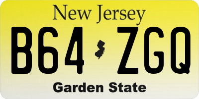 NJ license plate B64ZGQ