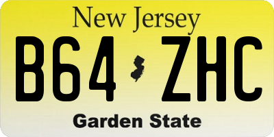 NJ license plate B64ZHC