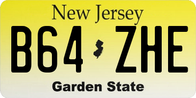 NJ license plate B64ZHE
