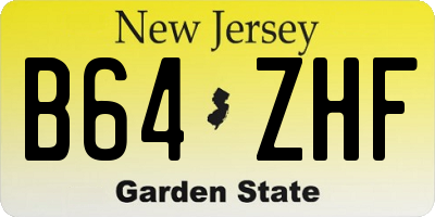 NJ license plate B64ZHF