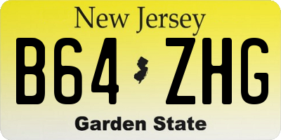 NJ license plate B64ZHG