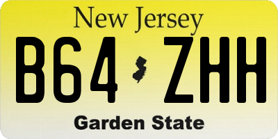 NJ license plate B64ZHH