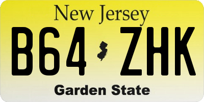 NJ license plate B64ZHK