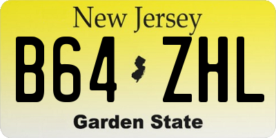 NJ license plate B64ZHL