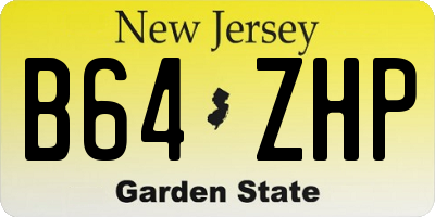 NJ license plate B64ZHP