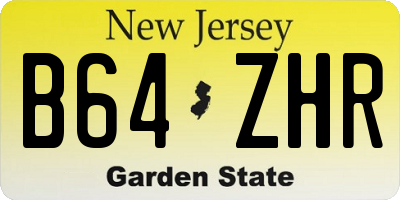 NJ license plate B64ZHR