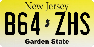 NJ license plate B64ZHS