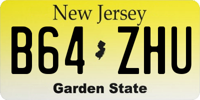 NJ license plate B64ZHU