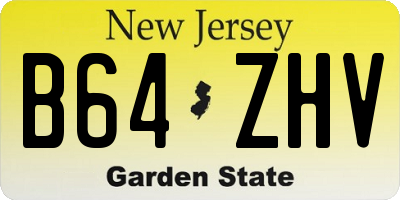 NJ license plate B64ZHV