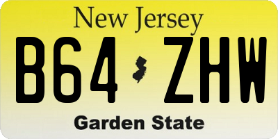 NJ license plate B64ZHW