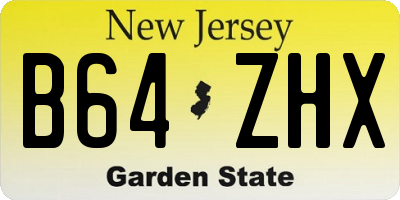 NJ license plate B64ZHX