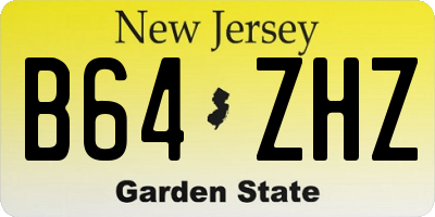 NJ license plate B64ZHZ