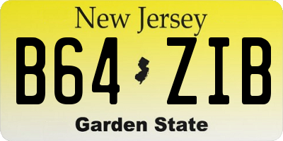 NJ license plate B64ZIB