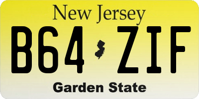 NJ license plate B64ZIF