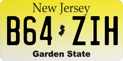 NJ license plate B64ZIH