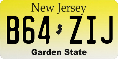 NJ license plate B64ZIJ