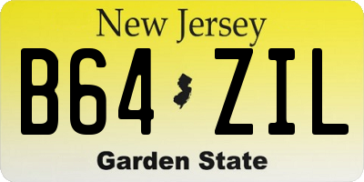 NJ license plate B64ZIL