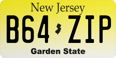 NJ license plate B64ZIP