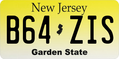 NJ license plate B64ZIS