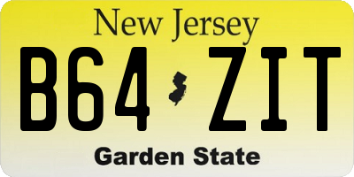 NJ license plate B64ZIT