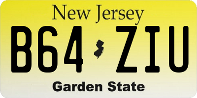 NJ license plate B64ZIU