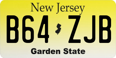 NJ license plate B64ZJB
