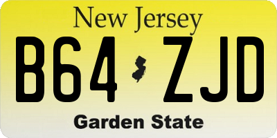 NJ license plate B64ZJD