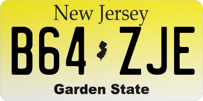 NJ license plate B64ZJE