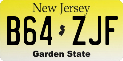 NJ license plate B64ZJF